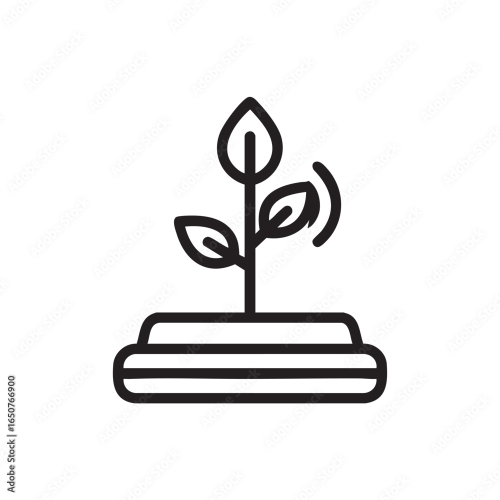 A simple line drawing of a plant. A simple line drawing of a plant.