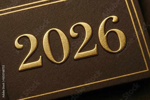 Elegant 2026 invitation with gold embossed numbers on black paper—ideal for weddings, parties, and corporate events.