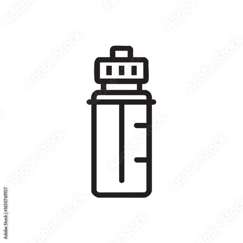 A simple line drawing of a reusable water bottle.