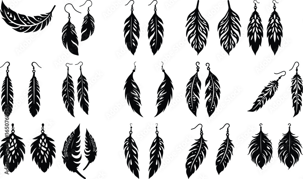 Leaf Earring Silhouette Bundle 