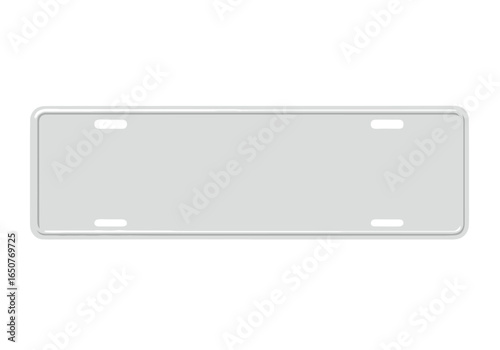 Blank light gray license plate, ready for customization.