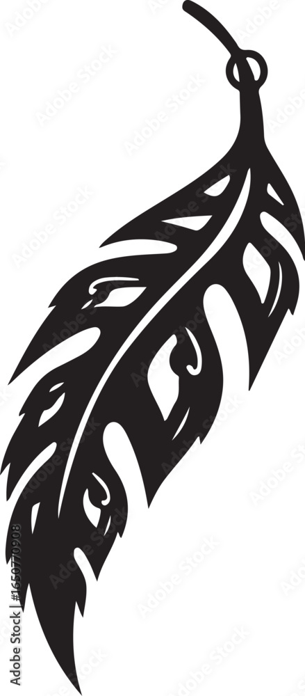 Obraz premium Leaf Earring Silhouette Bundle 