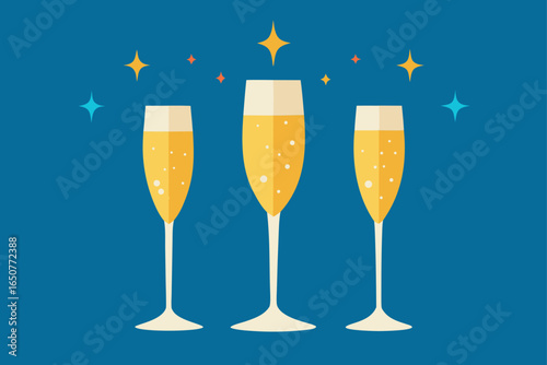 Champagne Flute Set with Sparkle Effects