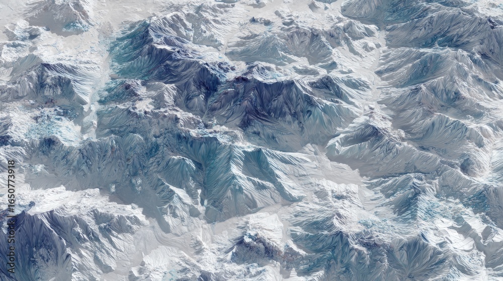 Obraz premium High-altitude snowy mountain range