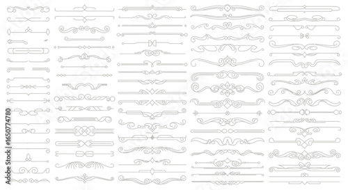 Vector art of collection of decorative dividers and borders isolated on white background