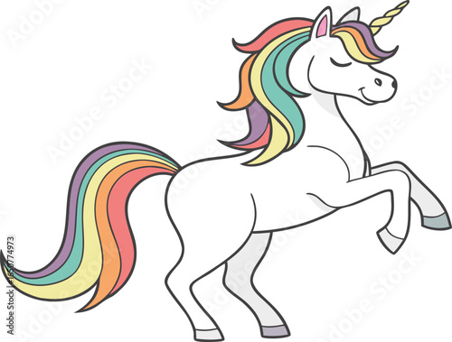 mystical unicorn rainbow wonder vector
