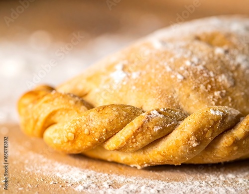 Fotografija Delicious Golden Baked Pastry Turnover.
