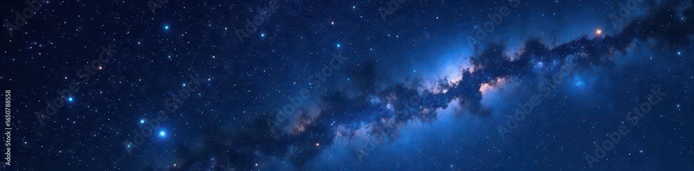 Fototapeta premium Dense starry sky with twinkling celestial bodies, celestial, cosmos, night