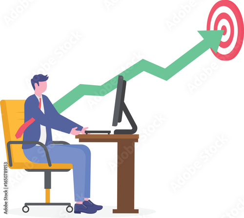 Self and time management, productivity concept with tiny people.

