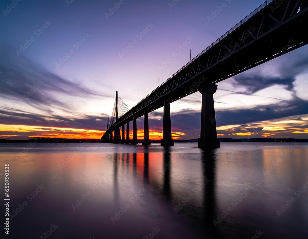 Fototapeta premium Sunset over a bridge