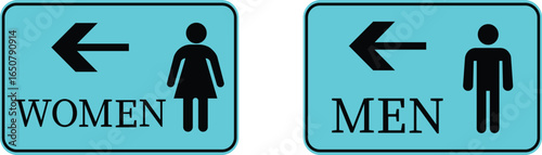 Toilet Icon set.square toilet signs collection, male, female and neutral gender, vector Illustration.Public bathroom pictogram. Male and female gender silhouette for lavatory door.