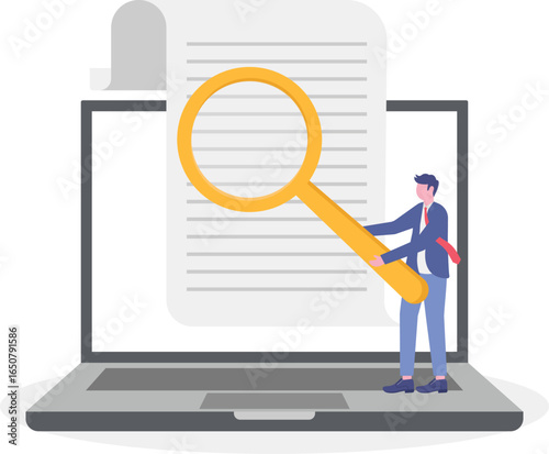 Banking, electronic mobile payment with check, contract conclusion, information search concept

