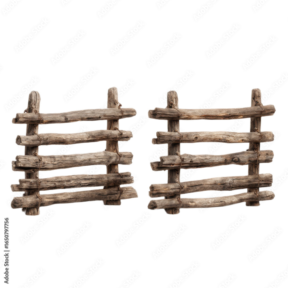 Obraz premium Two wooden slats with a gap between them