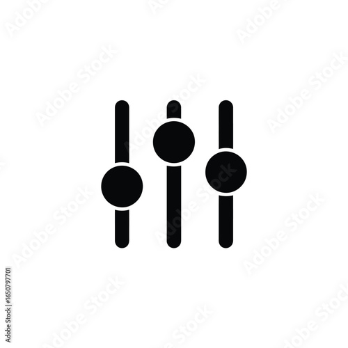 Audio Mixer Controls Transparent Background Black Icon Design Elements