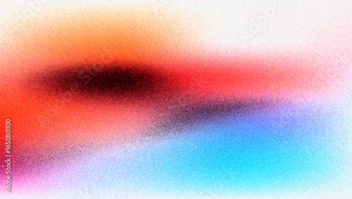 Abstract background with a horizontal gradient of vibrant and muted colors, including red, blue, and black, with a grainy texture.