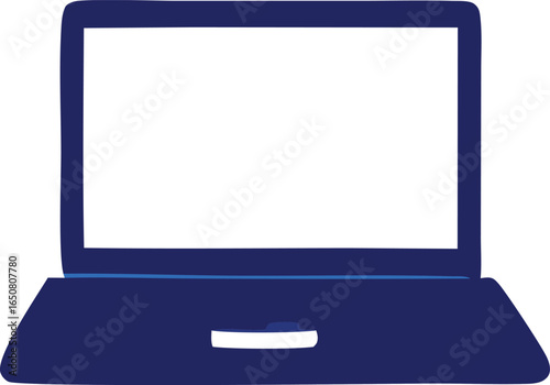 A sleek modern dark blue tablet case with an integrated keyboard and a blank white screen perfect for productivity and portability