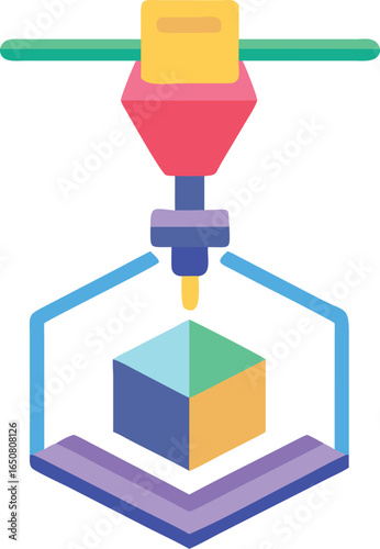 Icon of a 3D Printer for Additive Manufacturing