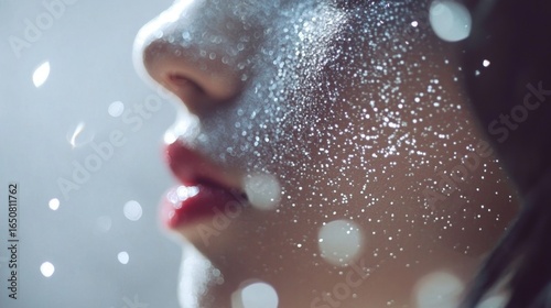Glamorous white and silver glitter backdrop for fashion photography studio setup creative environment close-up view captivating aesthetics