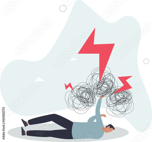 Stress burden, anxiety from work difficulty and overload, problem in economic crisis or pressure from too much responsibility concept,human life.