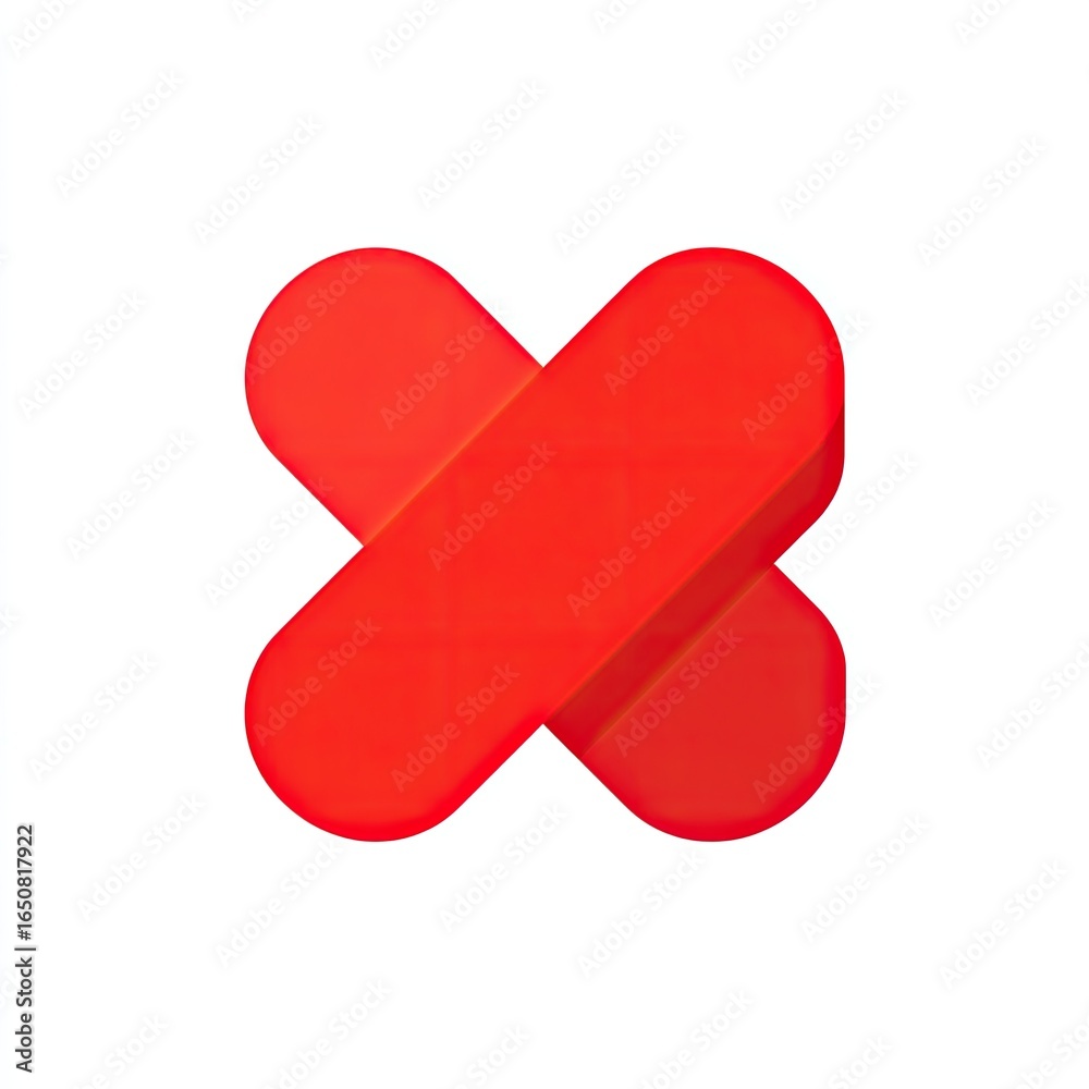 Red cross symbol, stylized as overlapping bandages Red cross symbol, stylized as overlapping bandages