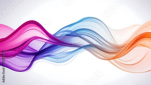 Wallpaper Mural Abstract flowing wave of vibrant colors transitioning from pink to blue to orange Torontodigital.ca