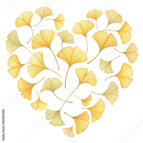 Autumn Leaves Frames Clipart Heart shape Minimal Watercolor