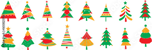 Vibrant Christmas Color Tree bundle set filled with festive and decorative holiday trees.