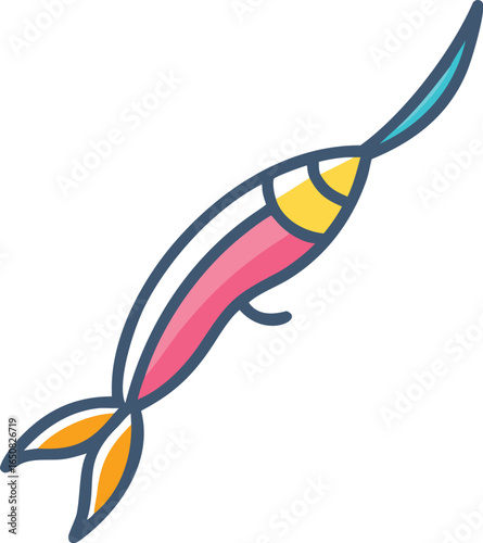 Icon of a Simple Catfish with a Whisker Design