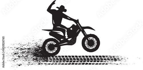 Moto Track or Motocross Jump Logo Vector