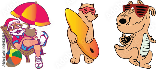 Christmas in July sticker and cocktail bundle set featuring festive drinks and fun holiday-themed stickers, perfect for summer celebrations and creative projects.