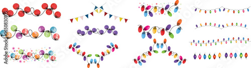 Christmas Light Color vector bundle set featuring vibrant festive lights, perfect for holiday decorations and creative designs.