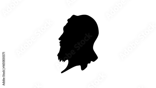 Plutarch  portrait, black isolated silhouette