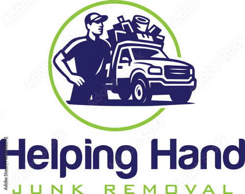 Junk removal logo design template. Suitable for Recycling or trash removal business.