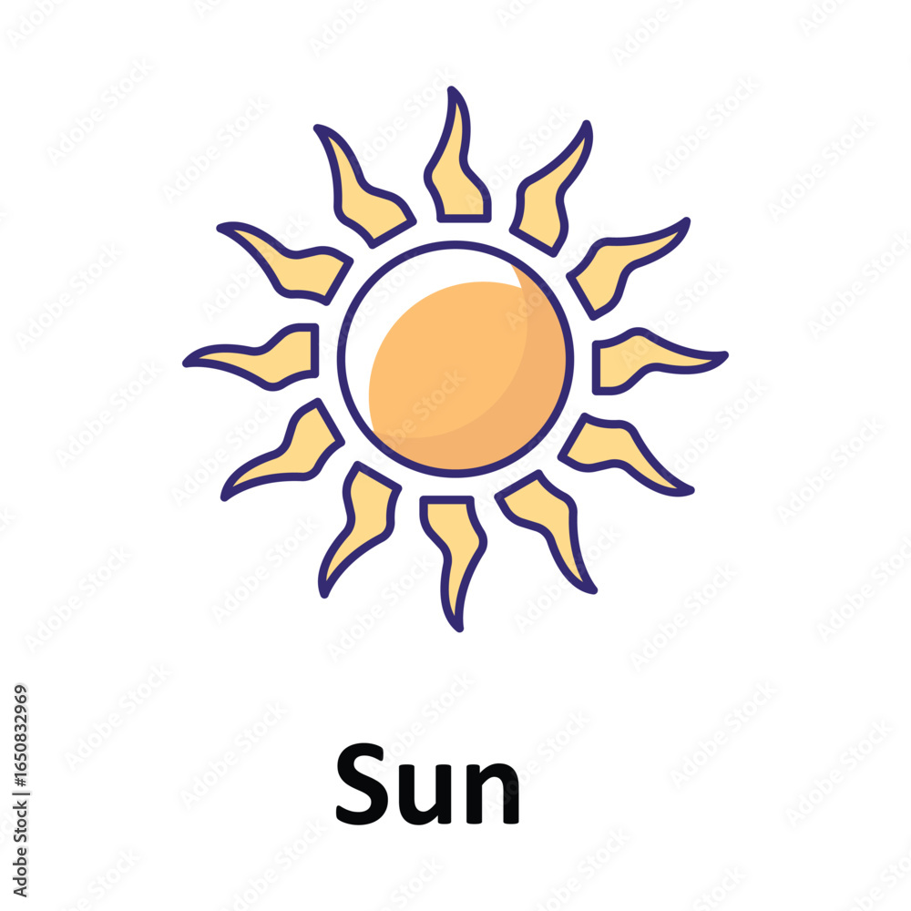 Fototapeta premium Sun Vector icon which can easily modify or edit