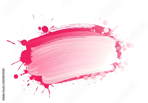 Abstract pink and White Paint Stroke on transparent Background