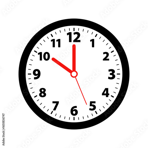 Visual depiction of a clock face displaying a time of approximately ten o'clock highlighting the clarity and simplicity of timekeeping presentation