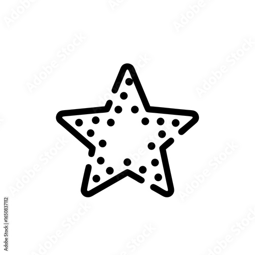Stylized Starfish Outline with Dotted Texture for Nautical and Celestial Designs or Emblems