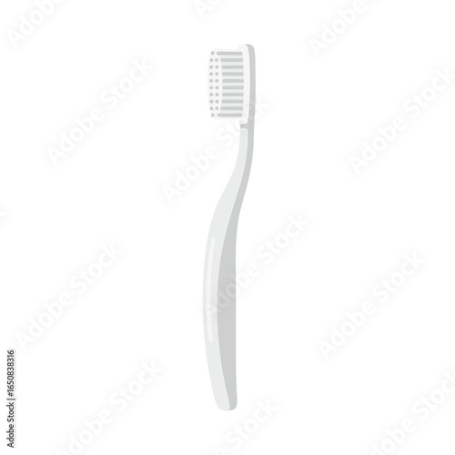 Minimalist Dental Hygiene: A Sleek Toothbrush Against a Clean White Background Simple White Toothbrush Visualized for Oral Care Concepts