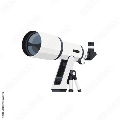 Precision Instrument: A Vector Illustration of a Telescope for Astronomical Exploration and Discovery Awaiting the Vastness of the Cosmos