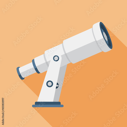 Stylized telescope illustration representing astronomy science and exploration vision
