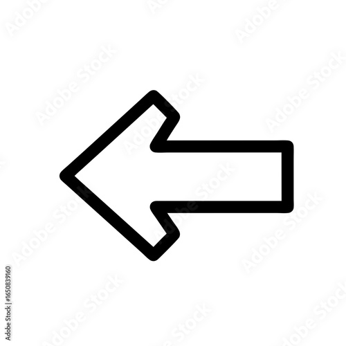 Simple Leftward Arrow Icon: A Clean Vector Representation for Directional Navigation and Wayfinding Indicating Backwards Motion