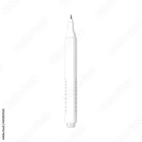 Single minimalistic marker pen illustration on white creating elegant simplicity and pristine artistic appearance