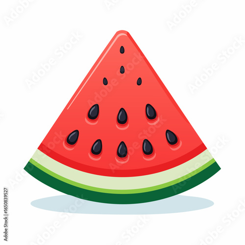 Vibrant, refreshing, and juicy slice of ripe watermelon with visible seeds, a perfect symbol of summer's sweetness and healthy eating, ideal for snack imagery.