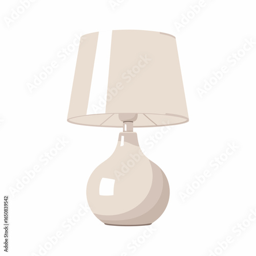 Elegant soft light illustration: A contemporary table lamp illuminating serene domestic spaces design