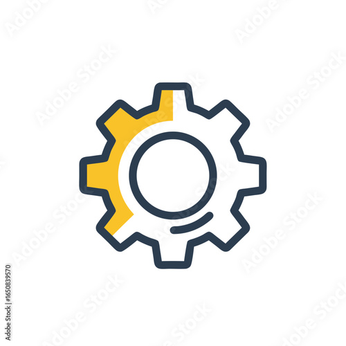 Stylized Cogwheel Graphic Representing Engineering, Mechanical Processes, or Configuration Symbolism