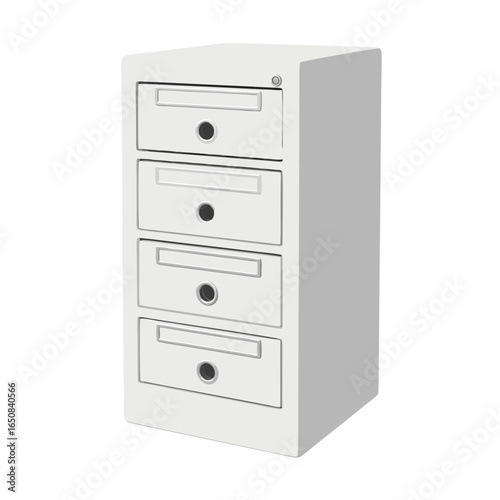 Minimalist white filing cabinet offers compact storage and a clean aesthetic for modern offices spaces offering functional organization