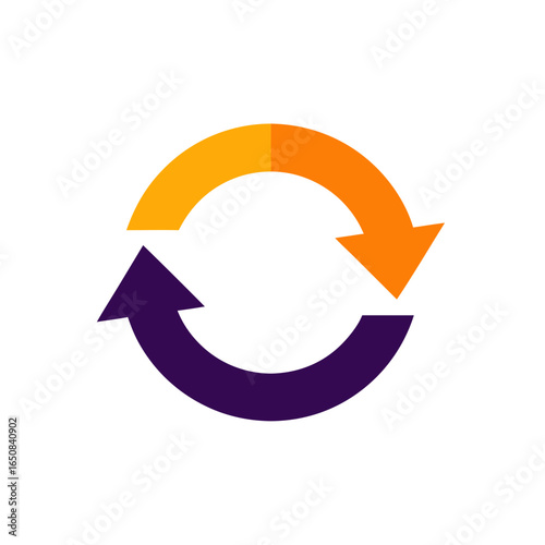 Dynamic circular arrows symbolizing continuous process and infinite loop concept for seamless operations illustration