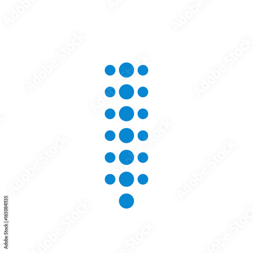 Blue Dot Column: Minimalist Design Symbolizing Connectivity and Streamlined Data Flow Representation