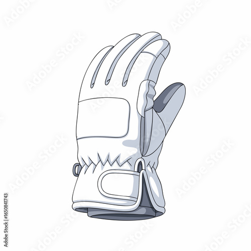 Vector Illustration: An Isolated Winter Glove Design for Cold Weather Activities Depicted with Precision Detail