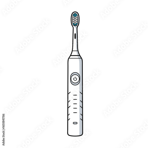 Sleek electric toothbrush illustration for dental hygiene and health, promoting effective oral care habits and modern self care routine